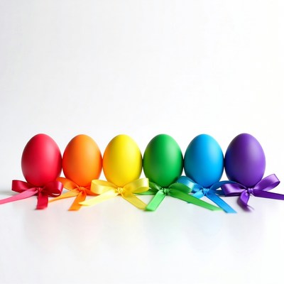 Rainbow Easter Eggs with Bows