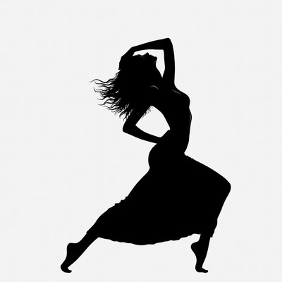 Dancing woman silhouette illustration