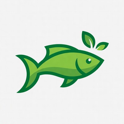 Green Fish with Leaves