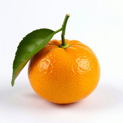 Fresh Tangerine with Green Leaf