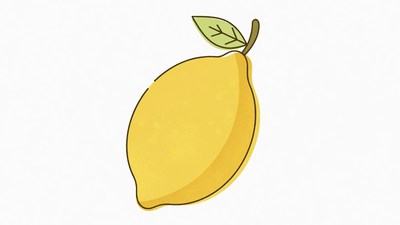 Lemon with leaf illustration