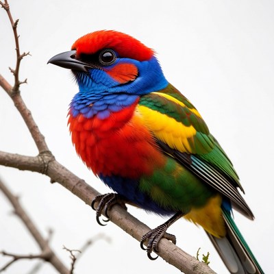 Colorful Rainbow Lorikeet Perched on Branch