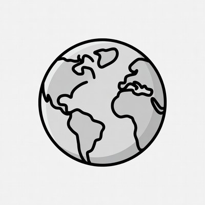Line Art Earth Globe