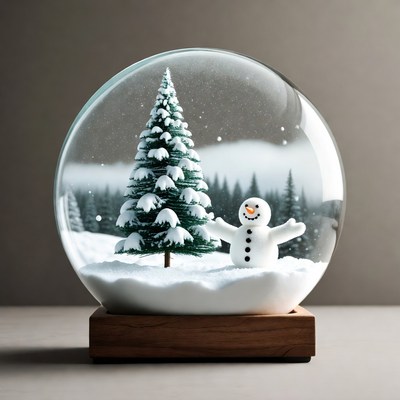 Snow globe with Christmas tree and snowman