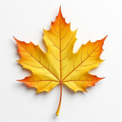 Vibrant Yellow Maple Leaf