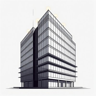 Modern Glass Skyscraper Illustration