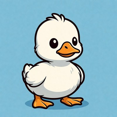 Cute white duckling illustration