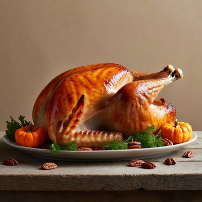 Roasted Turkey with Pumpkins