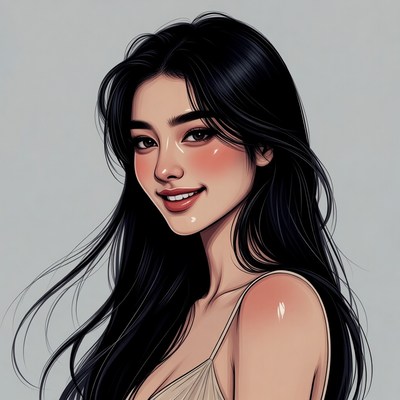 Beautiful Asian woman smiling portrait