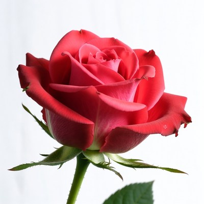 Red Rose on White Background