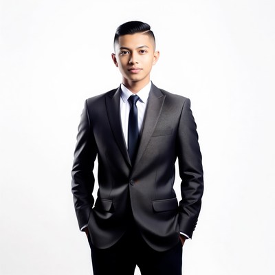Young Asian man in suit