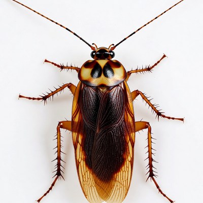 American Cockroach on white background