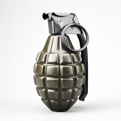 Realistic green hand grenade