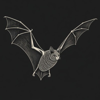 Flying bat illustration