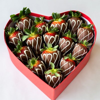 Chocolate Covered Strawberries in Heart Box