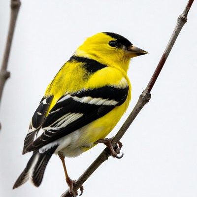 American Goldfinch perched on branch
