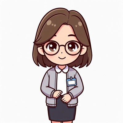 Cute Asian teacher illustration