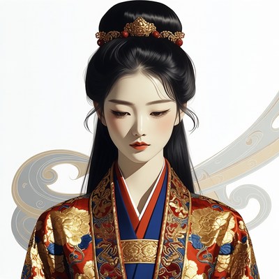 Asian woman in traditional hanfu