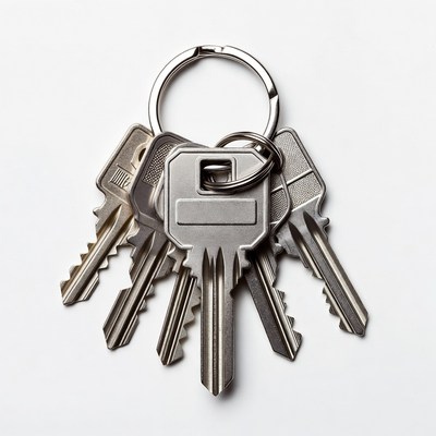 Silver keys on keyring