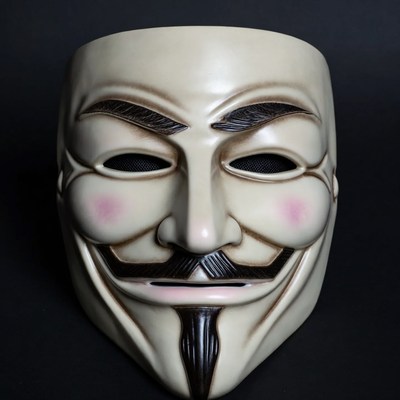 Guy Fawkes Mask on Black Background