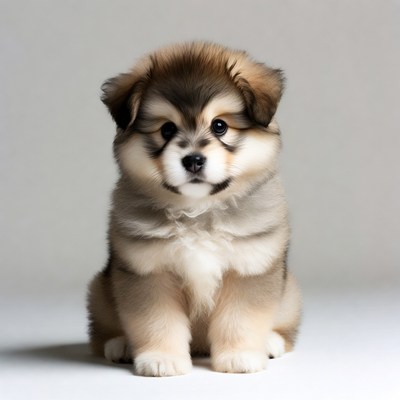 Fluffy Pomeranian Puppy Sitting