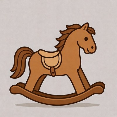 Brown Rocking Horse Illustration