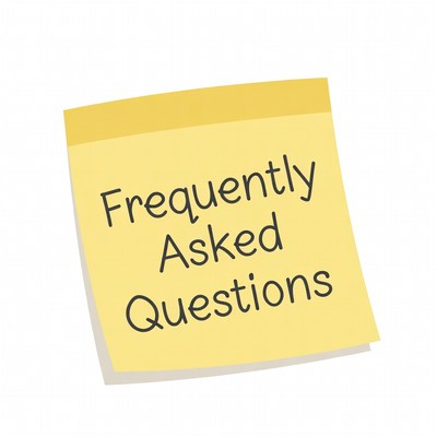 Yellow sticky note FAQ illustration