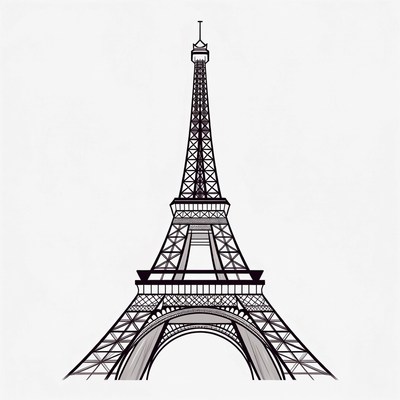 Eiffel Tower silhouette illustration