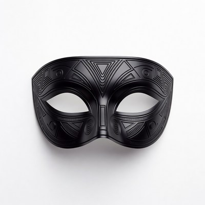 Black Geometric Venetian Mask