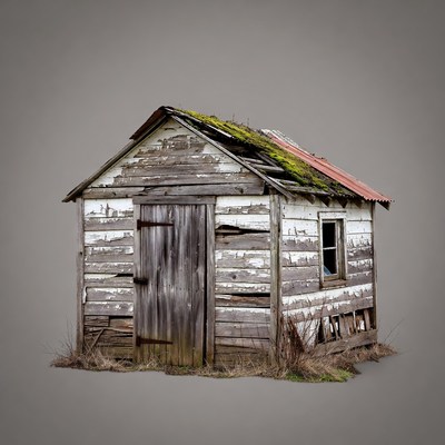 Old weathered wooden shed
