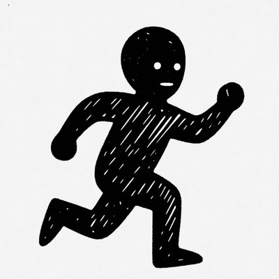 Boy running silhouette illustration