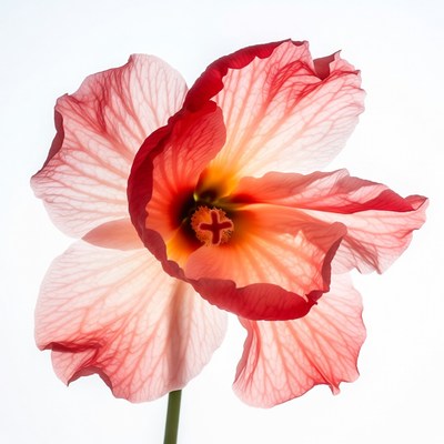 Pink Hibiscus Flower with Yellow Center