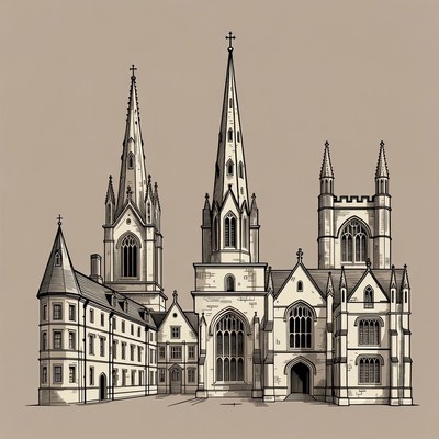 Gothic Cathedral Illustration