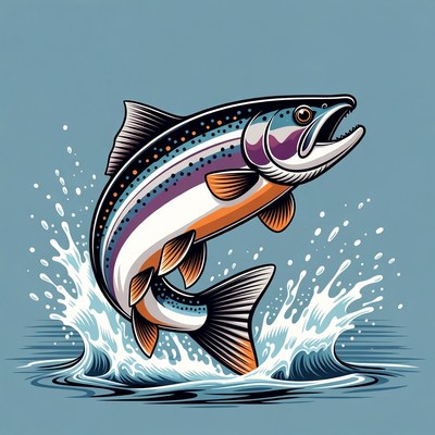 Rainbow Trout Jumping from Water