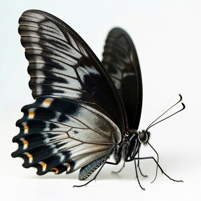 Black and white butterfly with orange spots