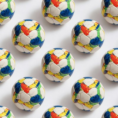 Brazilian Soccer Balls Grid Pattern