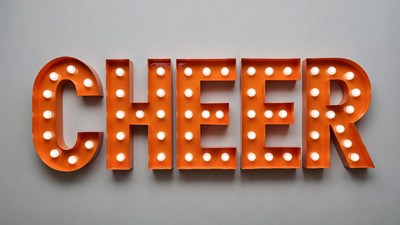 Orange CHEER Neon Sign