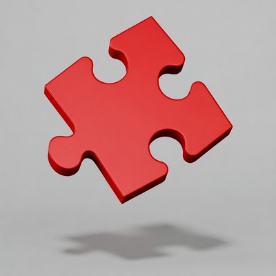 Red puzzle piece