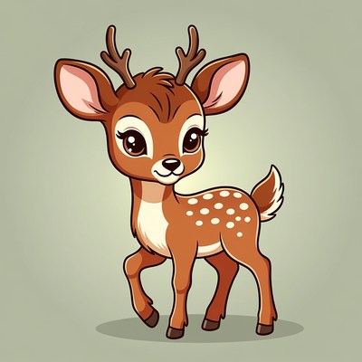Cute Cartoon Baby Deer
