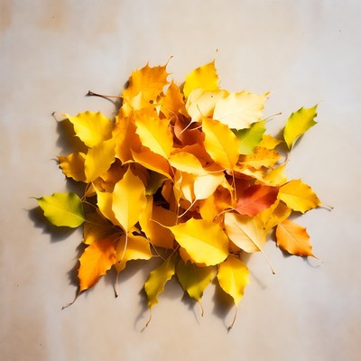 Pile of colorful autumn leaves