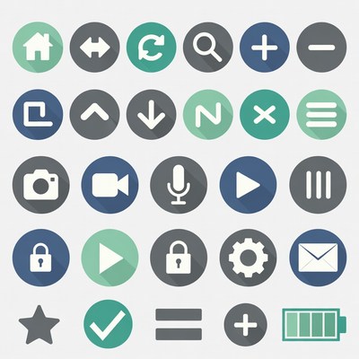 Flat UI Navigation Icons Set