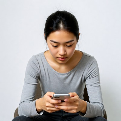 Asian woman using smartphone