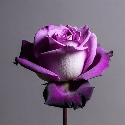 Purple Rose on Stem
