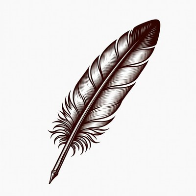 Detailed Feather Quill Pen