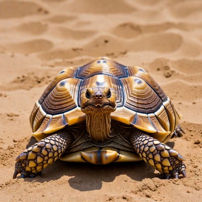Radiated Tortoise on Sand