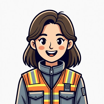 Smiling woman in safety vest