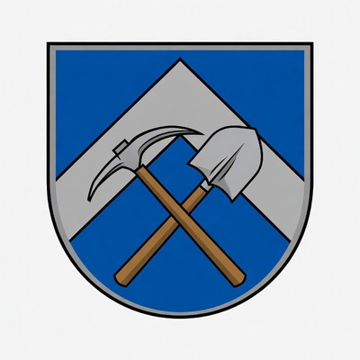 Crossed Pickaxe and Shovel Heraldry