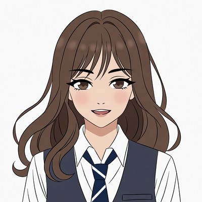 Anime girl in school uniform