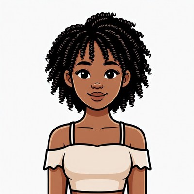 African-American woman with curly hair