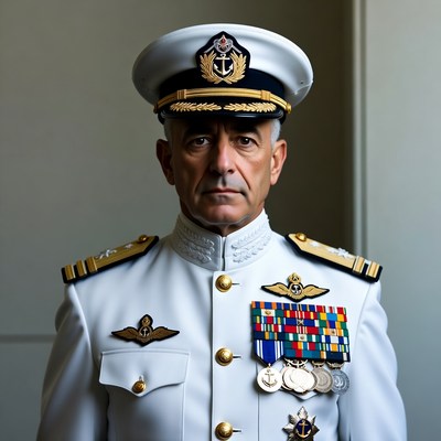 Naval officer in white uniform